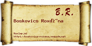 Boskovics Roxána névjegykártya