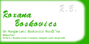 roxana boskovics business card